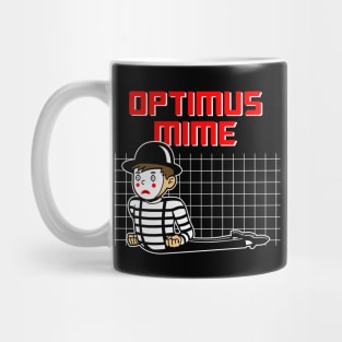 Funny Cute Robot Mime Funny 80's Retro Cartoon Meme Mug